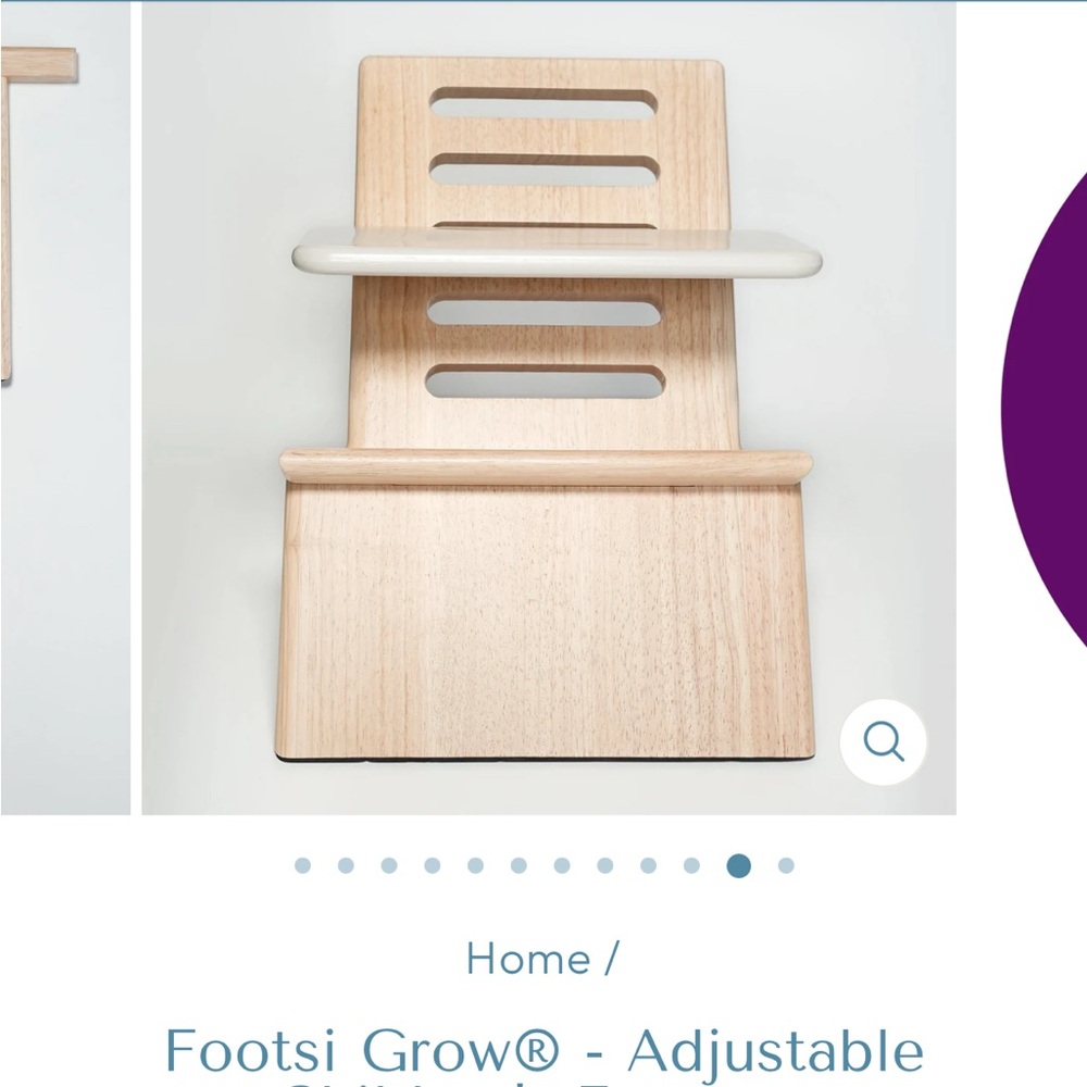 Footsi Grow by Nibble and Rest - Adjustable Wooden Footrest for kids